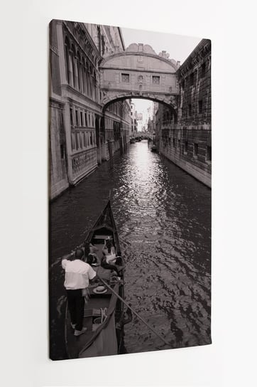 Obraz na płótnie HOMEPRINT, Wenecja, gondola, Włochy, kanał, czarno-białe 50x100 cm HOMEPRINT