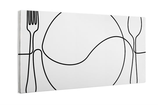Obraz na płótnie HOMEPRINT Widelec, nóż i talerz 100x50 cm HOMEPRINT