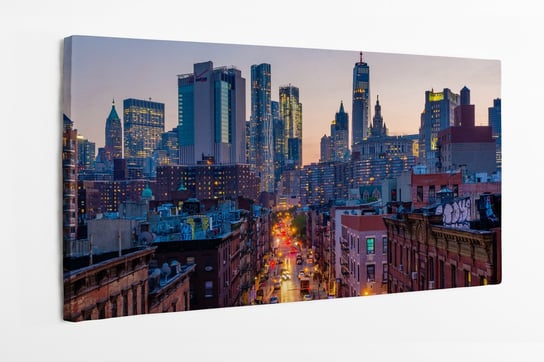 Obraz na płótnie HOMEPRINT, widok Madison Street i Dolnego Manhattanu o zachodzie słońca w Nowym Jorku 120x60 cm HOMEPRINT