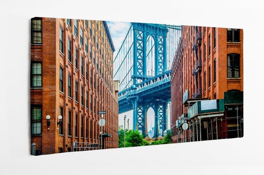 Obraz na płótnie HOMEPRINT, widok Manhattan Bridge między Manhattanem a Brooklynem 140x70 cm HOMEPRINT