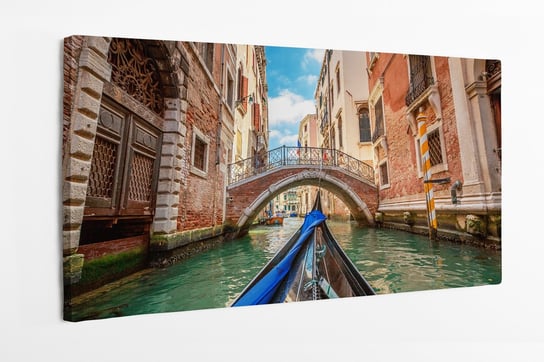 Obraz na płótnie HOMEPRINT, widok z gondoli podczas przejazdu przez kanały Wenecji, Włochy 100x50 cm HOMEPRINT