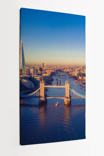 Obraz na płótnie HOMEPRINT, widok z lotu ptaka na Londyn i Tamizę, Anglia, Wielka Brytania 50x100 cm HOMEPRINT