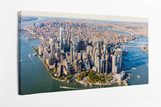 Obraz na płótnie HOMEPRINT, widok z powietrza, panorama, dolny Manhattan, Nowy Jork 140x70 cm HOMEPRINT