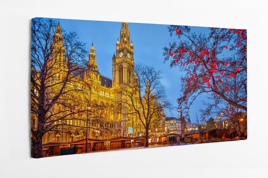 Obraz na płótnie HOMEPRINT, Wiedeński ratusz, Austria, architektura, 120x50 cm HOMEPRINT
