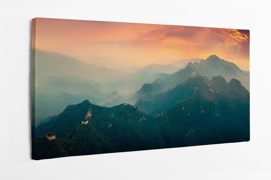 Obraz na płótnie HOMEPRINT, Wielki Mur Chiński o zachodzie słońca 100x50 cm HOMEPRINT