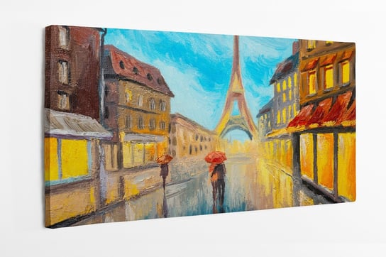 Obraz na płótnie HOMEPRINT, wieża Eiffla, Paryż, Francja, farby olejne 120x50 cm HOMEPRINT