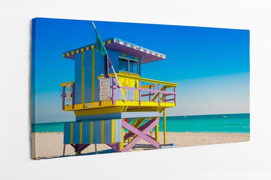 Obraz na płótnie HOMEPRINT, wieża ratowników na plaży, Miami Beach, Floryda, USA 100x50 cm HOMEPRINT