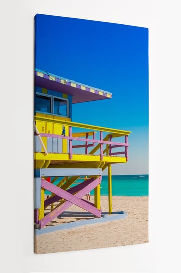 Obraz na płótnie HOMEPRINT, wieża ratowników na plaży, Miami Beach, Floryda, USA 50x100 cm HOMEPRINT
