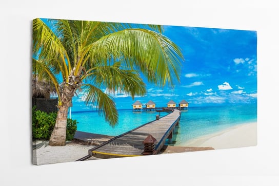 Obraz na płótnie HOMEPRINT, wille na wodzie na Malediwach, bungalowy 120x50 cm HOMEPRINT