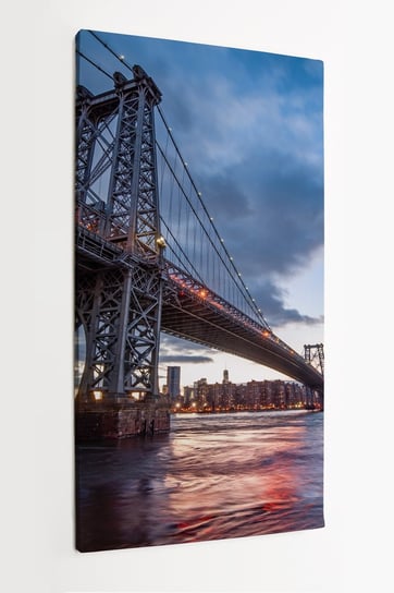 Obraz na płótnie HOMEPRINT, Williamsburg Bridge - most wiszący nocą w Nowym Jorku, USA 50x100 cm HOMEPRINT