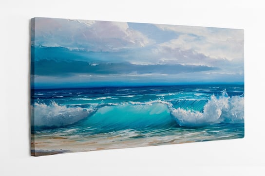 Obraz na płótnie HOMEPRINT, woda, morze, morskie fale, farby olejne 100x50 cm HOMEPRINT