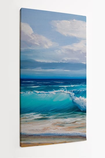 Obraz na płótnie HOMEPRINT, woda, morze, morskie fale, farby olejne 50x100 cm HOMEPRINT