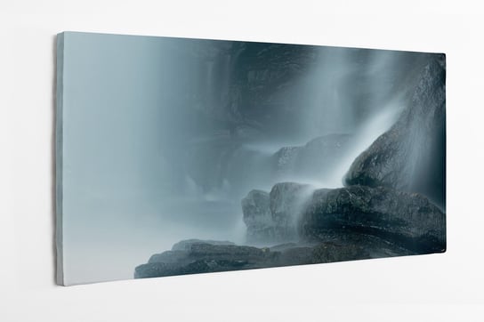 Obraz na płótnie HOMEPRINT, wodospad Chapman, skały w Devil's Hopyard State Park, Connectic, wodospad, dzika, natura 100x50 cm HOMEPRINT