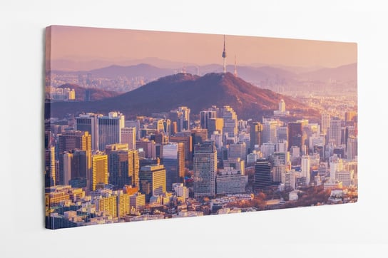 Obraz na płótnie HOMEPRINT, wschód słońca, miasto Seoul, Korea połudiowa 100x50 cm HOMEPRINT
