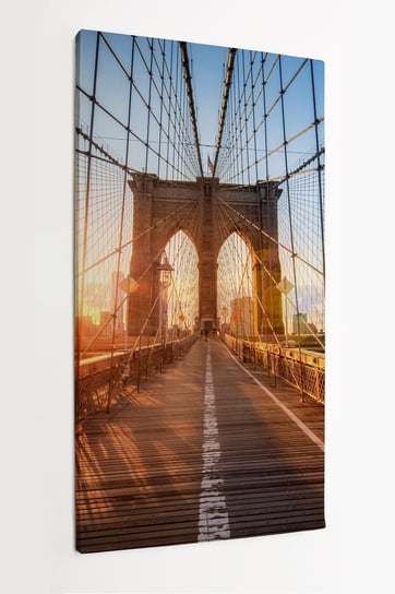 Obraz na płótnie HOMEPRINT, wschód słońca, promienie, Brooklyn most, Most Brookliński, New York, USA 50x100 cm HOMEPRINT