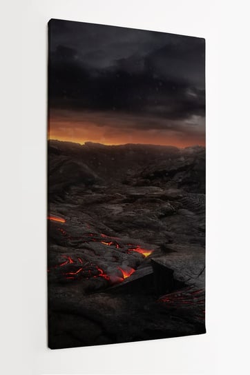 Obraz na płótnie HOMEPRINT, wulkan, lawa, erupcja wulkany, ciemne ,czarne 50x100 cm HOMEPRINT