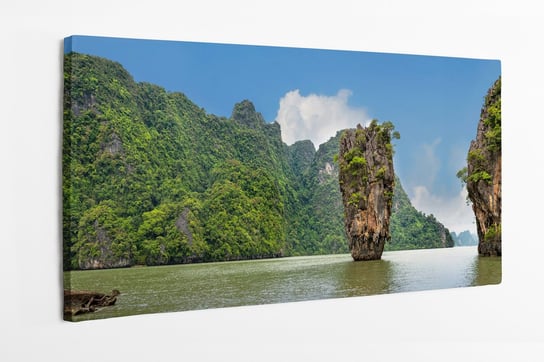 Obraz na płótnie HOMEPRINT, wyspa, ao phang - nga, Park Narodowy ,Tajlandia, skały, woda, ocean, morze 140x70 cm HOMEPRINT