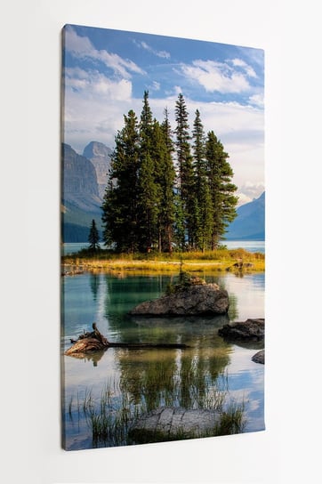 Obraz na płótnie HOMEPRINT, wyspa Duchów w Maligne Lake, Park Narodowy Jasper, Alberta, Kanada 50x100 cm HOMEPRINT