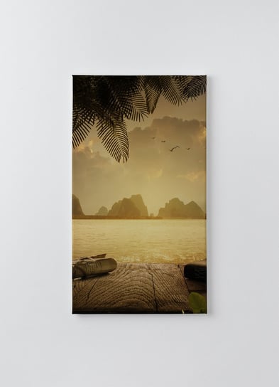Obraz na płótnie HOMEPRINT, wyspa tropikalna o zachodzi słońca 50x100 cm HOMEPRINT