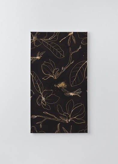 Obraz na płótnie HOMEPRINT, wzór tropikalnych liści wykonany ze złotego pyłu 60x120 cm HOMEPRINT