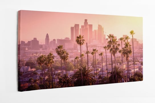 Obraz na płótnie HOMEPRINT, zachód słońca, panorama, miasto, Los Angeles 100x50 cm HOMEPRINT