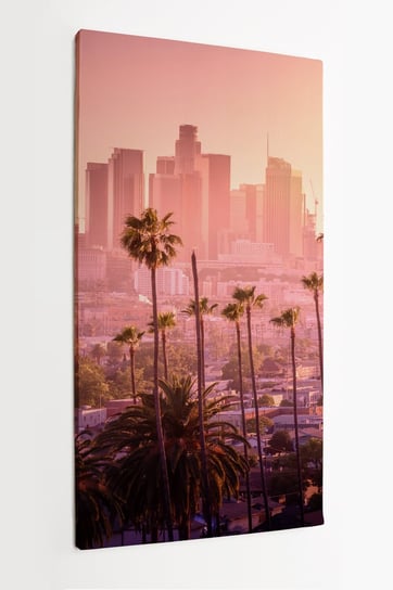 Obraz na płótnie HOMEPRINT, zachód słońca, panorama, miasto, Los Angeles 50x100 cm HOMEPRINT