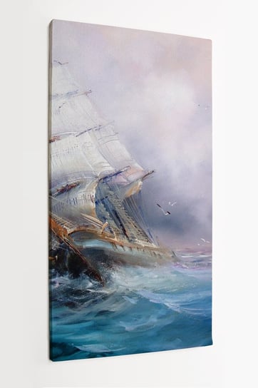 Obraz na płótnie HOMEPRINT, żaglowiec na morzu 50x100 cm HOMEPRINT