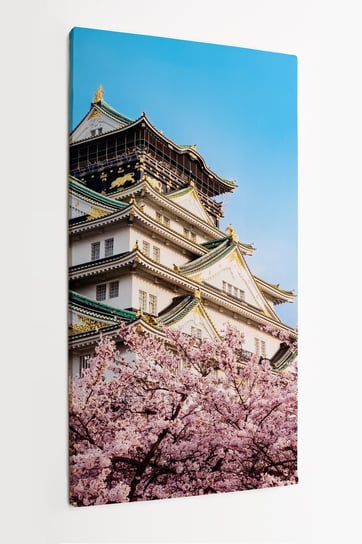 Obraz na płótnie HOMEPRINT, zamek w Osace z kwitnącą wiśnią, Japonia, kwiecień, wiosna 50x100 cm HOMEPRINT