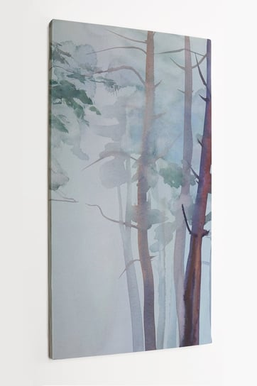 Obraz na płótnie HOMEPRINT, zamglony las, akwarele, las we mgle 60x120 cm HOMEPRINT