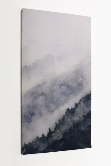 Obraz na płótnie HOMEPRINT, zbocze góry w mgle, zamglony las, góry, hala, akwarele 50x100 cm HOMEPRINT