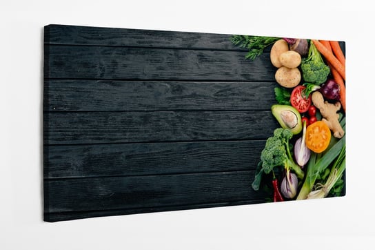 Obraz na płótnie HOMEPRINT, zdrowa deska warzyw 100x50 cm HOMEPRINT