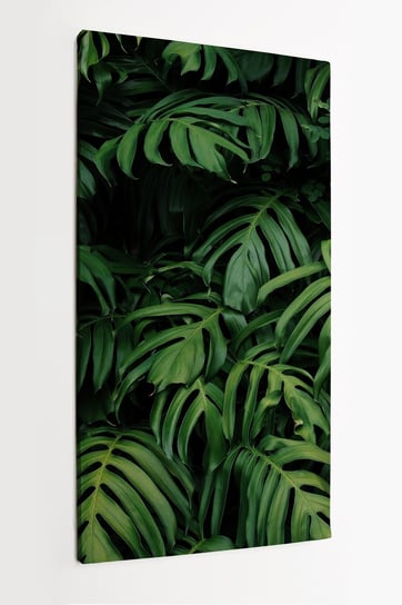 Obraz na płótnie HOMEPRINT, zielone liście monstery, monstera, dżungla, liście tropikalne 50x100 cm HOMEPRINT