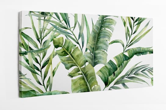 Obraz na płótnie HOMEPRINT, zielone tropikalne liście palmowe 120x60 cm HOMEPRINT