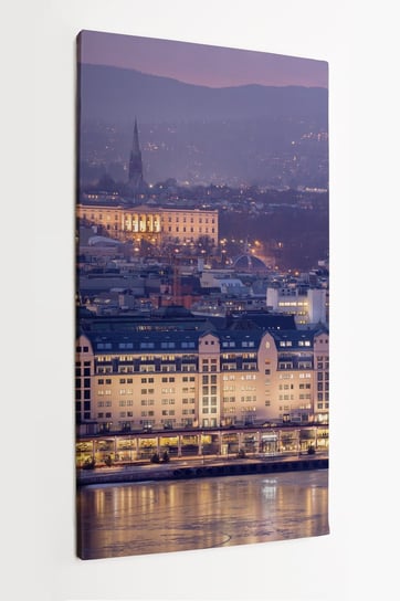 Obraz na płótnie HOMEPRINT, zima, panorama, miasto, Oslo, Norwegia 60x120 cm HOMEPRINT