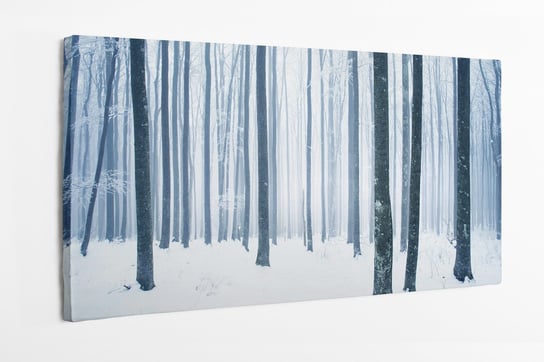 Obraz na płótnie HOMEPRINT, zimowy śnieżny las, majestatyczny, drzewa, zima 140x70 cm HOMEPRINT