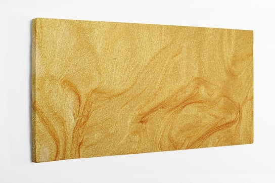 Obraz na płótnie HOMEPRINT, złota farba, rozlane złoto, abstrakcja 100x50 cm HOMEPRINT