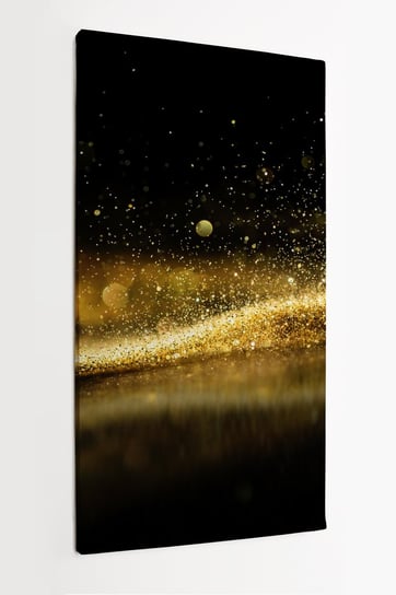 Obraz na płótnie HOMEPRINT, złoty brokat z niewyraźnym abstrakcyjnym tłem, odbicie na szkle 60x120 cm HOMEPRINT