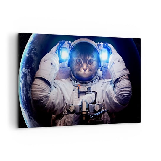 Obraz na płótnie - Houston, macie problem - 100x70cm - Abstrakcja Astronauta Kosmos - Nowoczesny foto obraz w ramie do salonu do sypialni ARTTOR ARTTOR