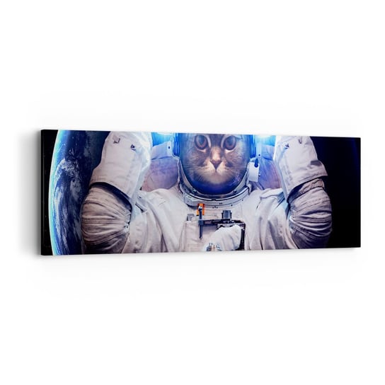 Obraz na płótnie - Houston, macie problem - 90x30cm - Abstrakcja Astronauta Kosmos - Nowoczesny Canvas obraz do salonu do sypialni ARTTOR ARTTOR