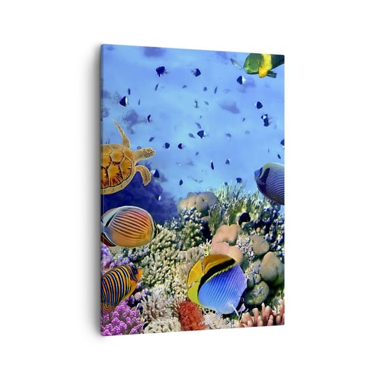 Obraz na płótnie - I co my wiemy o życiu... - 50x70cm - Rafa Koralowa Podwodny Świat Ryby - Nowoczesny Canvas obraz do salonu do sypialni ARTTOR ARTTOR