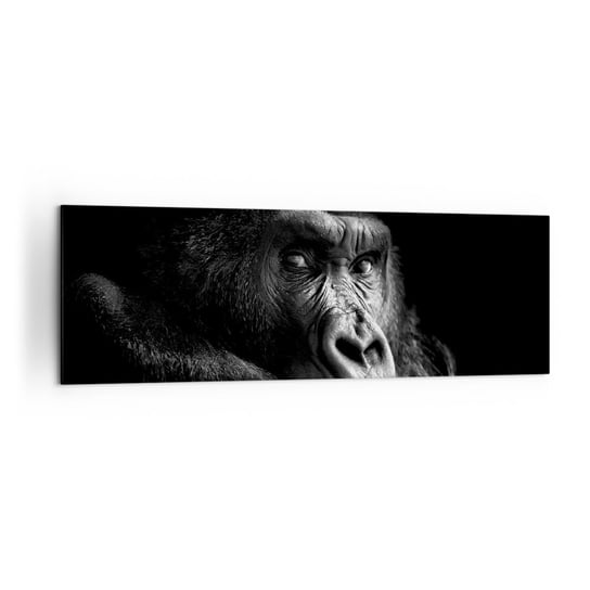 Obraz na płótnie - I co się patrzysz? - 160x50cm - Małpa Goryl Zwierzęta - Nowoczesny foto obraz w ramie do salonu do sypialni ARTTOR ARTTOR