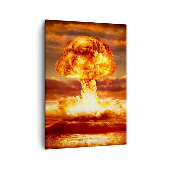 Obraz na płótnie - I stanie się koniec - 50x70cm - Bomba Atomowa Militaria Grafika - Nowoczesny Canvas obraz do salonu do sypialni ARTTOR ARTTOR