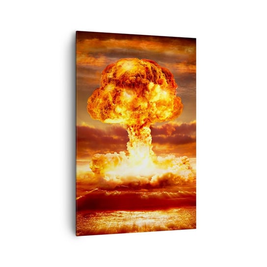 Obraz na płótnie - I stanie się koniec - 80x120cm - Bomba Atomowa Militaria Grafika - Nowoczesny obraz na ścianę do salonu do sypialni ARTTOR ARTTOR