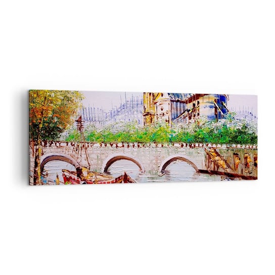 Obraz na płótnie - Ich czas nigdy nie mija - 140x50cm - Miasto Paryż Architektura - Nowoczesny Canvas obraz do salonu do sypialni ARTTOR ARTTOR