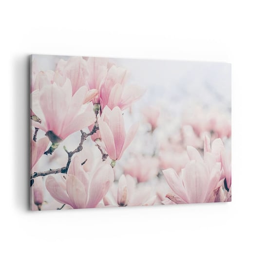 Obraz na płótnie - Ideał subtelności - 100x70cm - Magnolia Kwiaty Drzewo Magnolii - Nowoczesny foto obraz w ramie do salonu do sypialni ARTTOR ARTTOR