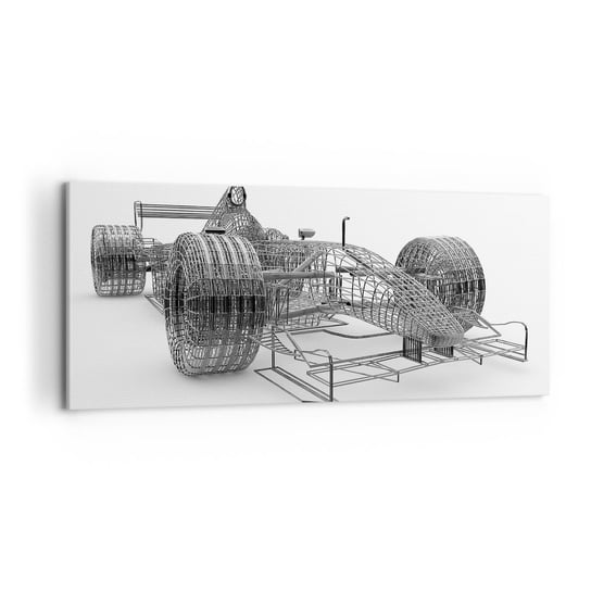 Obraz na płótnie - Idealna konstrukcja - idea pędu - 120x50cm - 3D Samochód Wyścigowy Grafika - Nowoczesny obraz na ścianę do salonu do sypialni ARTTOR ARTTOR