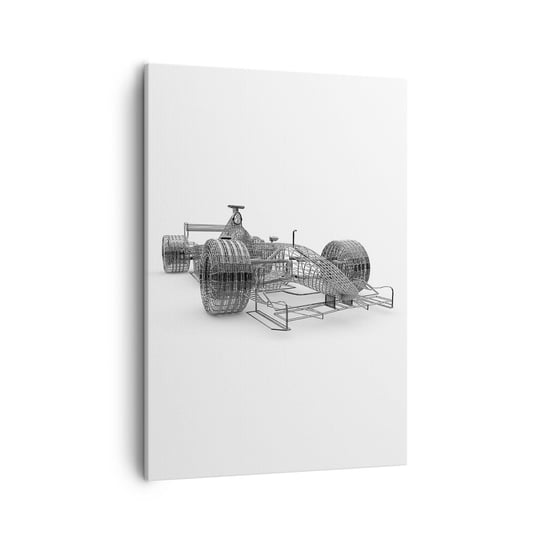 Obraz na płótnie - Idealna konstrukcja - idea pędu - 50x70cm - 3D Samochód Wyścigowy Grafika - Nowoczesny Canvas obraz do salonu do sypialni ARTTOR ARTTOR