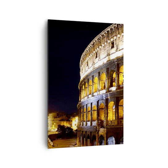 Obraz na płótnie - Igrzyska czas zacząć - 80x120cm - Architektura Rzym Koloseum - Nowoczesny obraz na ścianę do salonu do sypialni ARTTOR ARTTOR