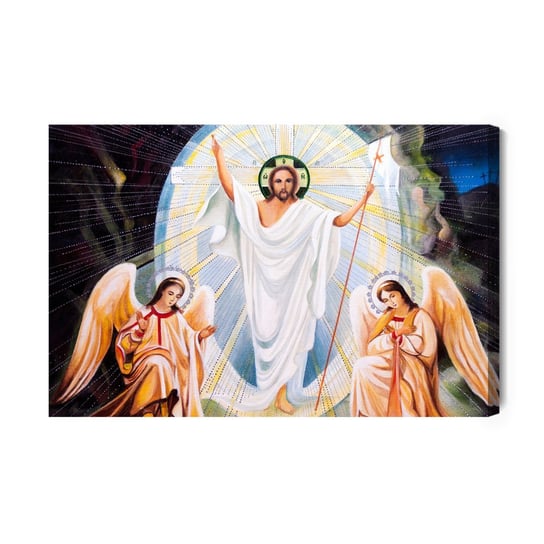 Obraz Na Płótnie Ikona Jezusa Z Aniołami 40x30 NC Inna marka