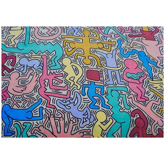 Obraz na płótnie In Keith Haring's World 50x70 Legendarte